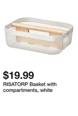 Ikea RISATORP Basket with compartments, white offer