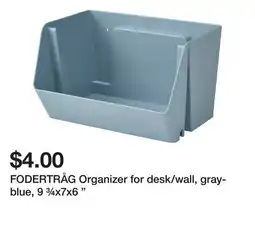 Ikea FODERTRÅG Organizer for desk/wall, gray-blue, 9 ¾x7x6 offer