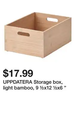 Ikea UPPDATERA Storage box, light bamboo, 9 ½x12 ½x6 offer