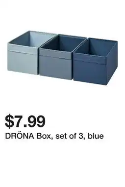 Ikea DRÖNA Box, set of 3, blue offer