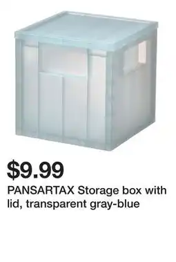 Ikea PANSARTAX Storage box with lid, transparent gray-blue offer