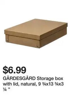 Ikea GÄRDESGÅRD Storage box with lid, natural, 9 ¾x13 ¾x3 ¼ offer