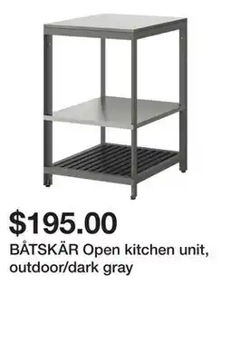 Ikea BÅTSKÄR Open kitchen unit, outdoor/dark gray offer