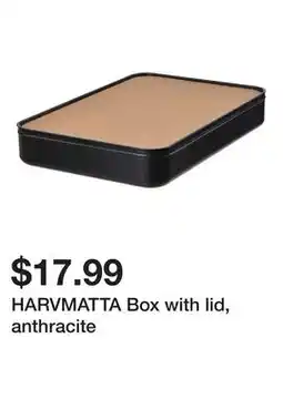 Ikea HARVMATTA Box with lid, anthracite offer
