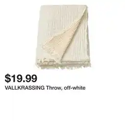 Ikea VALLKRASSING Throw, off-white offer