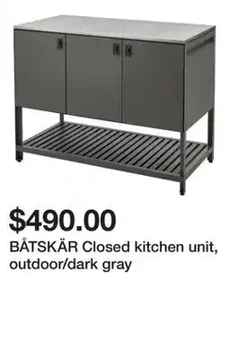 Ikea BÅTSKÄR Closed kitchen unit, outdoor/dark gray offer