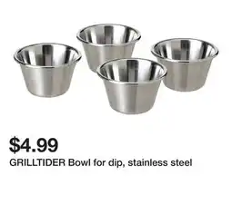 Ikea GRILLTIDER Bowl for dip, stainless steel offer