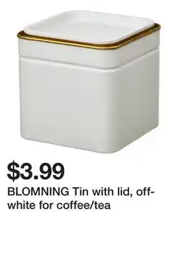 Ikea BLOMNING Tin with lid, off-white for coffee/tea offer