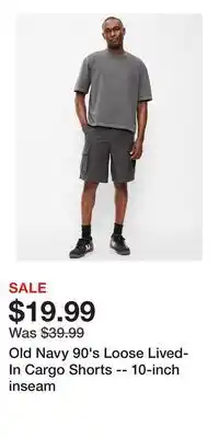 Old Navy Old Navy 90's Loose Lived-In Cargo Shorts -- 10-inch inseam offer