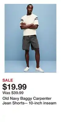 Old Navy Old Navy Baggy Carpenter Jean Shorts-- 10-inch inseam offer