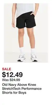 Old Navy Old Navy Above Knee StretchTech Performance Shorts for Boys offer