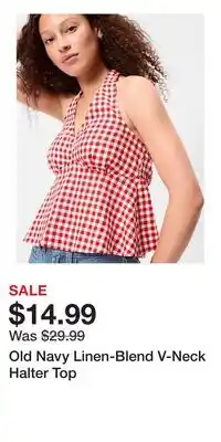 Old Navy Old Navy Linen-Blend V-Neck Halter Top offer