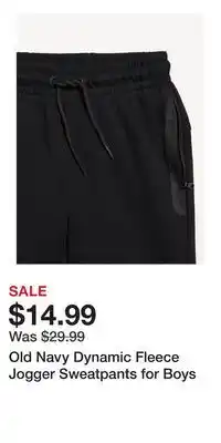 Old Navy Old Navy Dynamic Fleece Jogger Sweatpants for Boys offer
