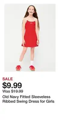 Old Navy Old Navy Fitted Sleeveless Ribbed Swing Dress for Girls offer