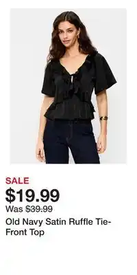 Old Navy Old Navy Satin Ruffle Tie-Front Top offer