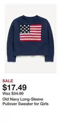 Old Navy Old Navy Long-Sleeve Pullover Sweater for Girls offer
