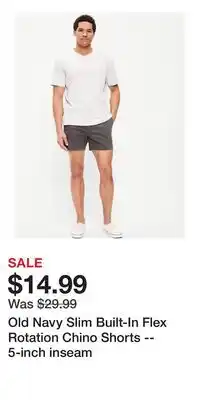 Old Navy Old Navy Slim Built-In Flex Rotation Chino Shorts -- 5-inch inseam offer
