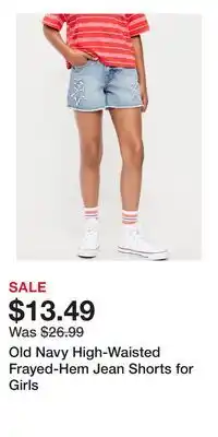 Old Navy Old Navy High-Waisted Frayed-Hem Jean Shorts for Girls offer