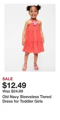 Old Navy Old Navy Sleeveless Tiered Dress for Toddler Girls offer