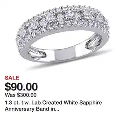 Belk 1.3 ct. t.w. Lab Created White Sapphire Anniversary Band in Sterling Silver offer