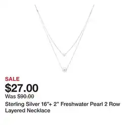 Belk Sterling Silver 16+ 2 Freshwater Pearl 2 Row Layered Necklace offer