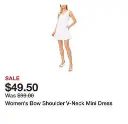 Belk Women's Bow Shoulder V-Neck Mini Dress offer