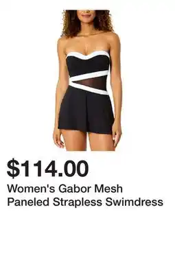 Belk Women's Gabor Mesh Paneled Strapless Swimdress offer