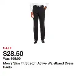 Belk Men's Slim Fit Stretch Active Waistband Dress Pants offer