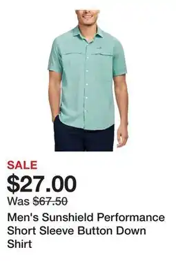 Belk Men's Sunshield Performance Short Sleeve Button Down Shirt offer