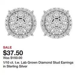 Belk 1/10 ct. t.w. Lab Grown Diamond Stud Earrings in Sterling Silver offer