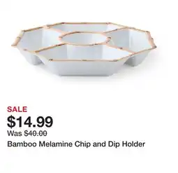 Belk Bamboo Melamine Chip and Dip Holder offer