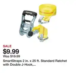 Tractor Supply Company SmartStraps 2 in. x 25 ft. Standard Ratchet with Double J-Hook, 1,667 lb., Yellow offer