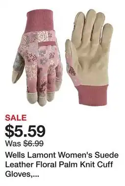 Tractor Supply Company Wells Lamont Women's Suede Leather Floral Palm Knit Cuff Gloves, 1-Pair offer