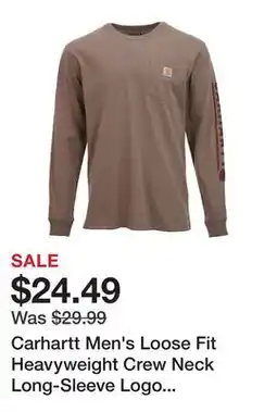 Tractor Supply Company Carhartt Men's Loose Fit Heavyweight Crew Neck Long-Sleeve Logo Graphic T-Shirt offer
