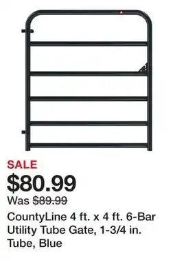 Tractor Supply Company CountyLine 4 ft. x 4 ft. 6-Bar Utility Tube Gate, 1-3/4 in. Tube, Blue offer