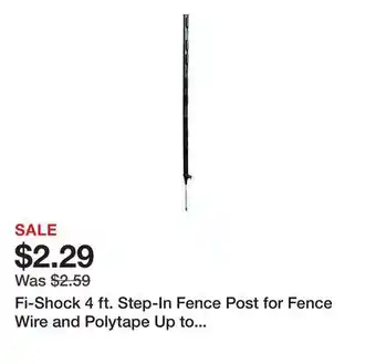 Tractor Supply Company Fi-Shock 4 ft. Step-In Fence Post for Fence Wire and Polytape Up to 2 in. W, Black offer