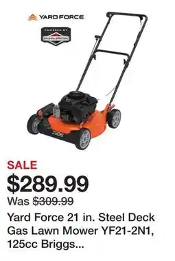 Tractor Supply Company Yard Force 21 in. Steel Deck Gas Lawn Mower YF21-2N1, 125cc Briggs & Stratton, 2 in 1, Push offer