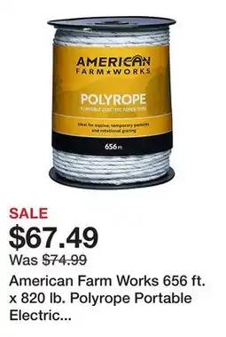 Tractor Supply Company American Farm Works 656 ft. x 820 lb. Polyrope Portable Electric Fence Rope, White offer