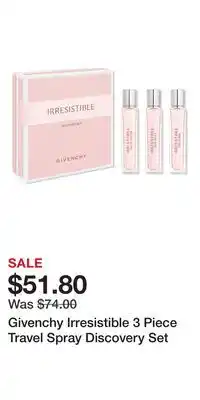 Ulta Beauty Givenchy Irresistible 3 Piece Travel Spray Discovery Set offer