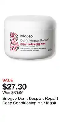 Ulta Beauty Briogeo Don't Despair, Repair! Deep Conditioning Hair Mask offer