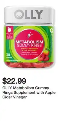Ulta Beauty OLLY Metabolism Gummy Rings Supplement with Apple Cider Vinegar offer
