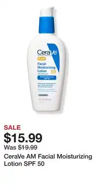Ulta Beauty CeraVe AM Facial Moisturizing Lotion SPF 50 offer