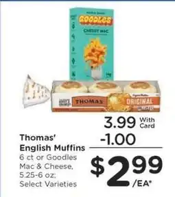 Kroger Thomas' English Muffins or Goodles Mac & Cheese offer