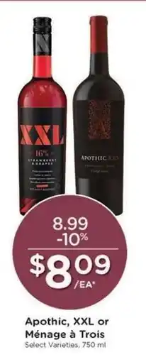 Kroger Apothic, XXL or Ménage à Trois offer