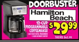 Ollie's HAMILTON BEACH 12-CUP PROGRAMMABLE COFFEEMAKER offer