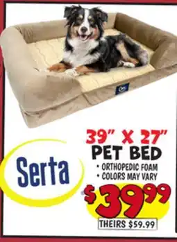 Ollie's SERTA 39 X 27 PET BED offer