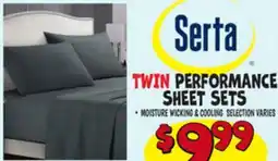 Ollie's SERTA TWIN PERFORMANCE SHEET SETS offer