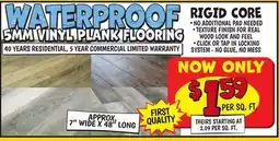 Ollie's RIGID CORE WATERPROOF 5MM VINYL PLANK FLOORING offer
