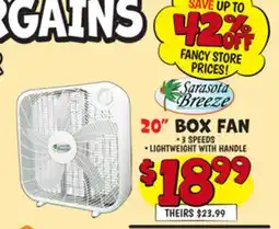 Ollie's 20 BOX FAN offer