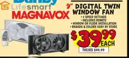 Ollie's 9 DIGITAL TWIN WINDOW FAN offer